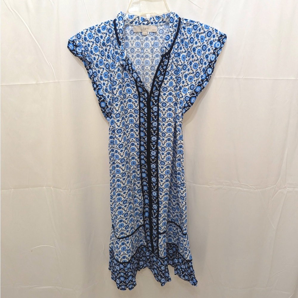Loft Floral Print Shirt Dress